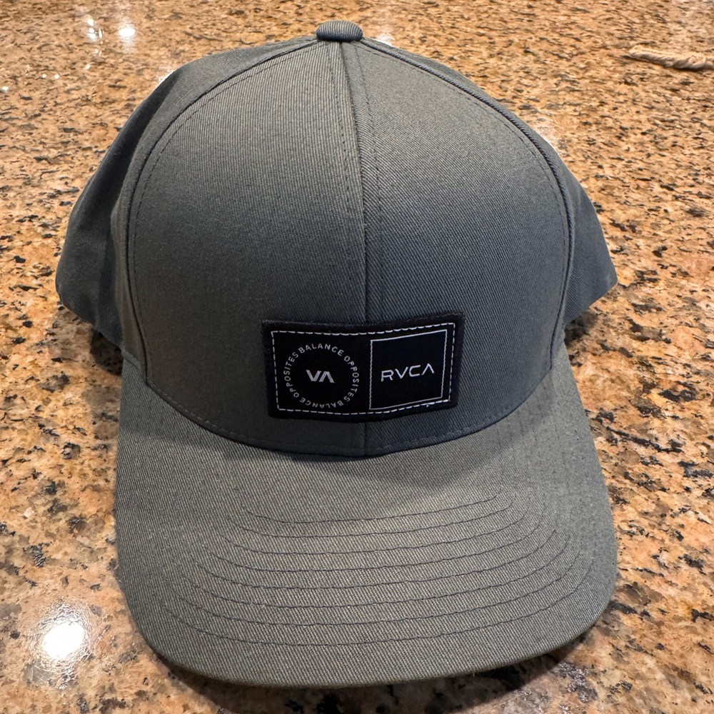 RVCA Gray/Green Patch Front Trucker Hat NWOT